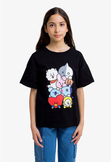 BT21 Printed Crew Neck T Shirt