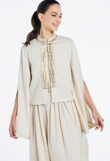 Sequin Embroidered Bell Sleeves jacket