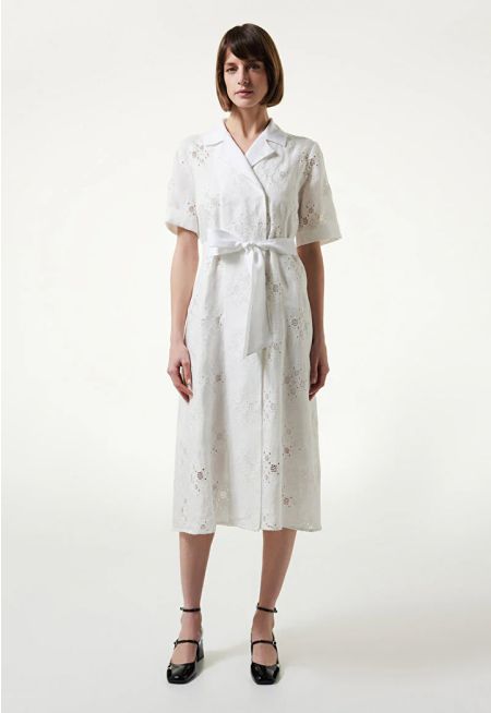 Machka- Embroide Midi Shirt Dress 