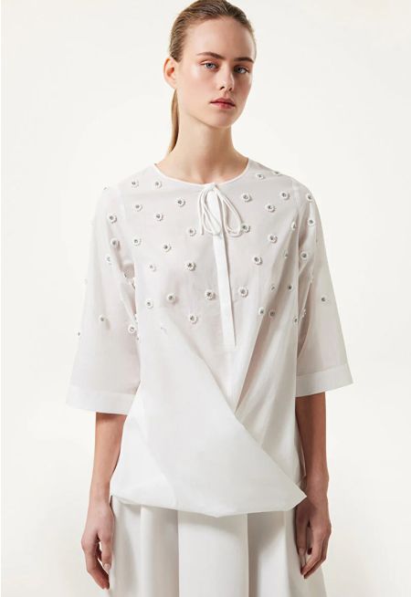 Machka- Embroide Poplin Blouse 