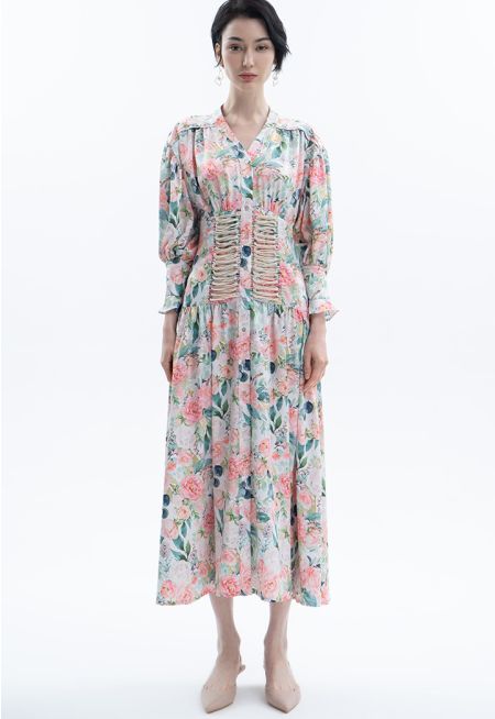 All Over Floral Printed Maxi Dress -Sale