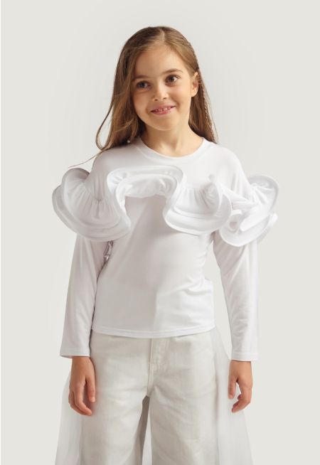 Ruffled Bodice T Shirt