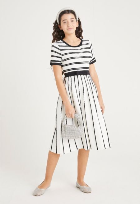 Contrast Striped Dress