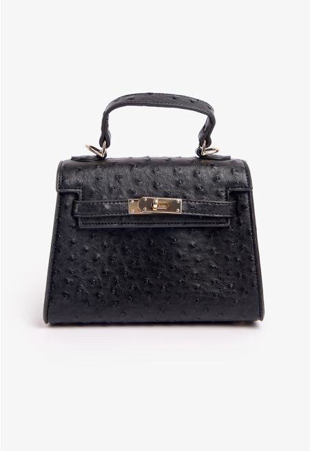 Chic Ostrich Print Handbag