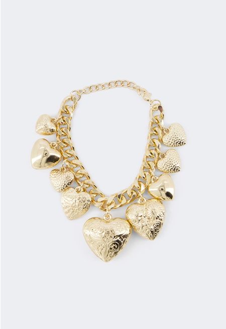 Heart Charms Chain Bracelet