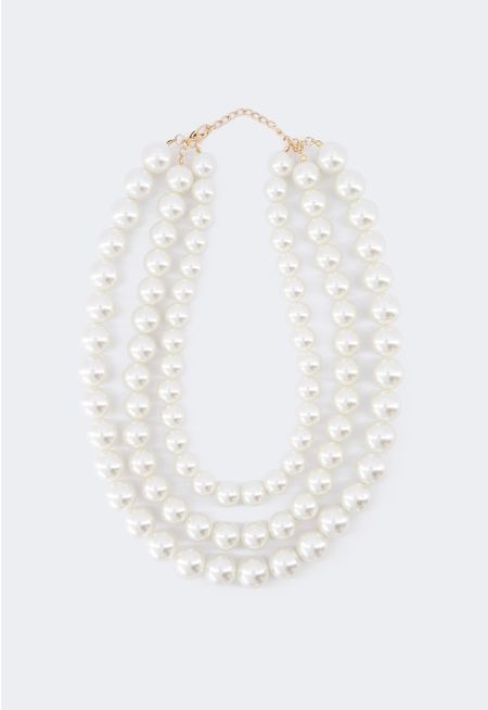 Dramatic Faux Pearl Necklace