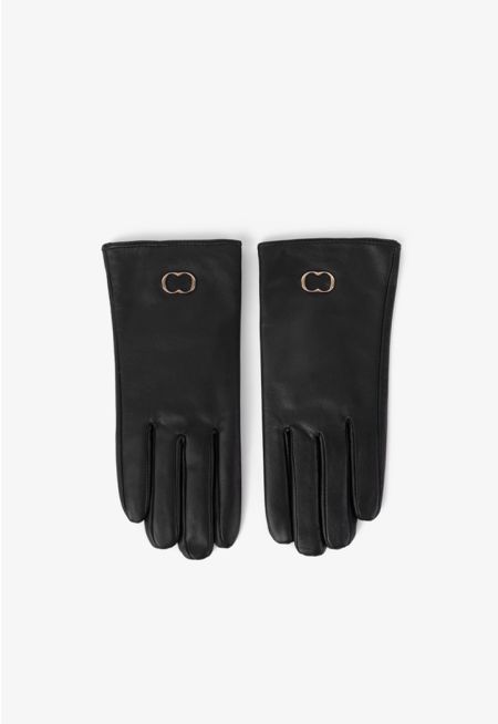 Solid Metal Emblem Gloves