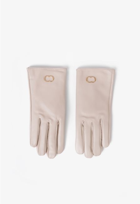 Solid Metal Emblem Gloves