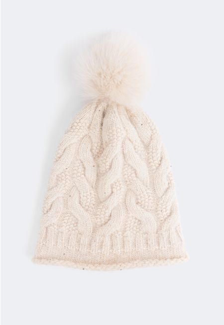 Pom Pom Knitted Beanie