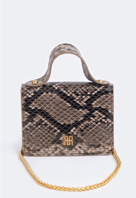 Snake Pattern Crossbody Bag