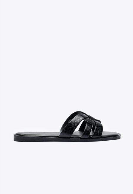 Knotted Vamp Slip On Sandals -Sale