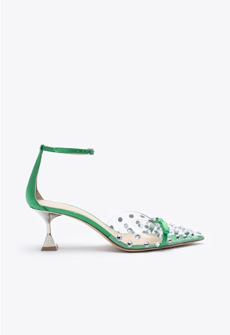 Rhinestones Pointed Ankle Strap Sandals -Sale