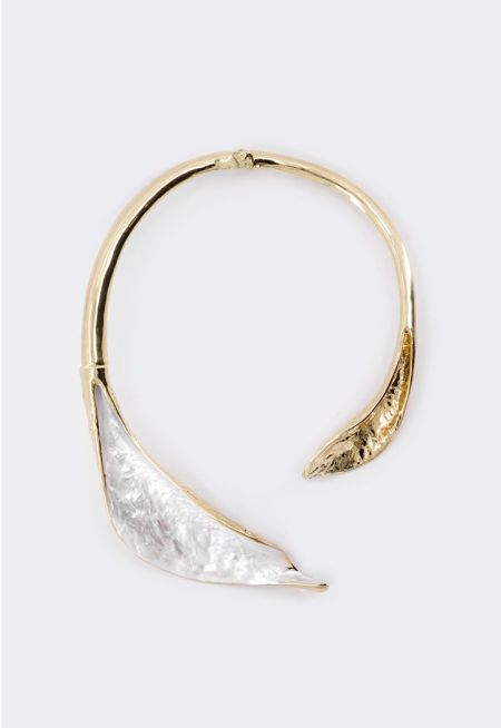 Metallic Leaves Choker Necklace