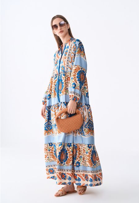 Printed Oversized Tiered Dress
