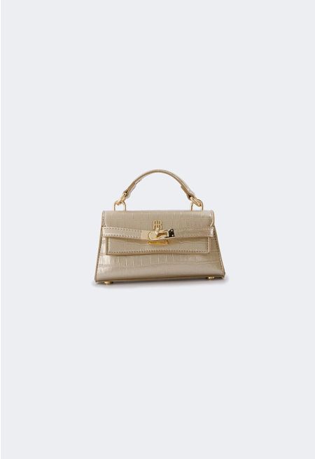 Faux Crocodile Leather Mini Handbag