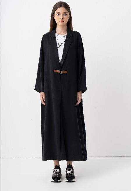 Solid Oversize Maxi Open Abaya 