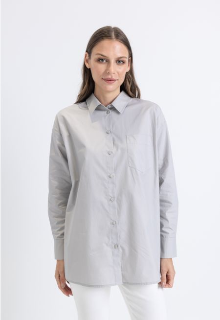 Drop Shoulder Solid Shirt