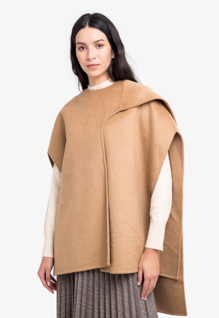 Solid Cape With Side Slit 