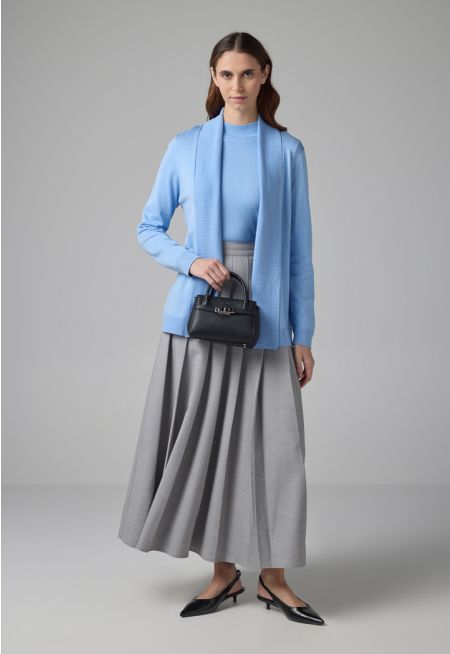 Box Pleated Solid Skirt