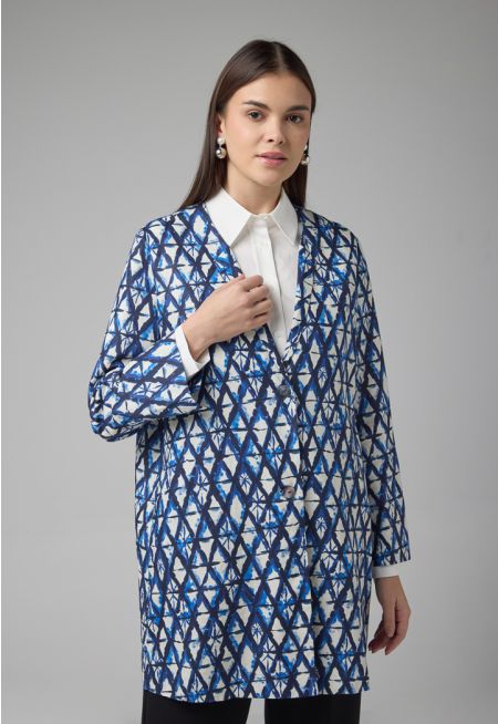 Geometric Printed Midi Jacket