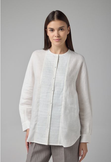 Long Kimono Sleeves Linen Shirt