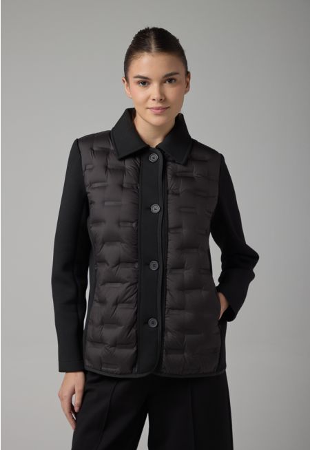 Solid Long Sleeve Quilted Jacket