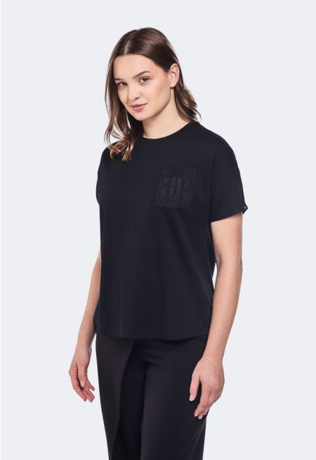 Monogram Embroidered Pocket T-Shirt