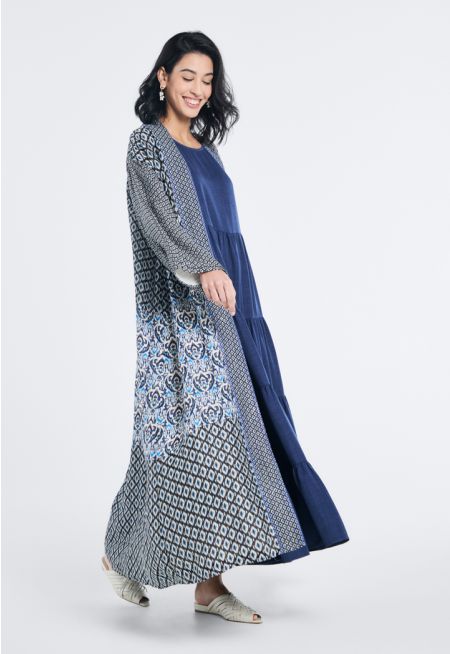 Printed Belted Abaya