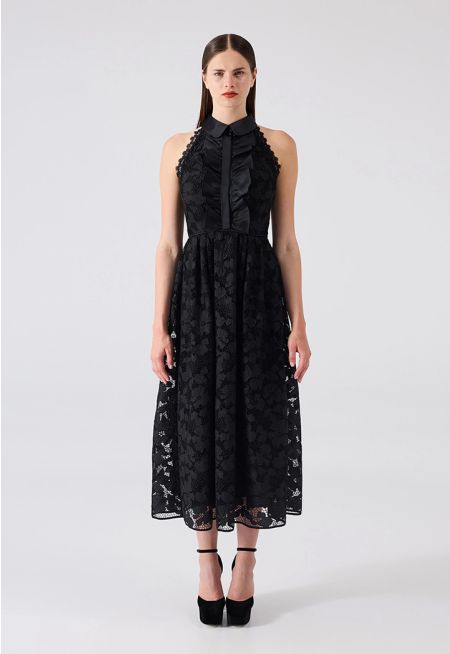 Machka - Hotfix Printed Lace Dress