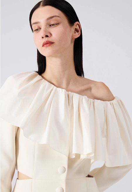 Machka - Asymmetrical Off Shoulder Jacket 