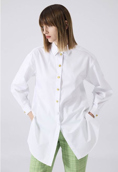 Machka - Mixed Button Long Shirt