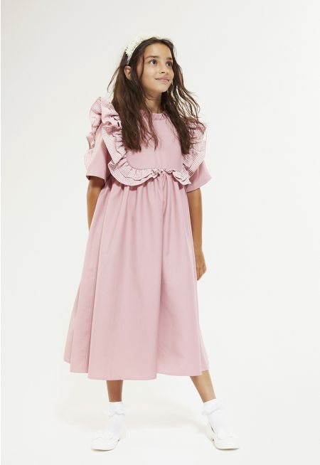 Ruffled Bodice School Dress