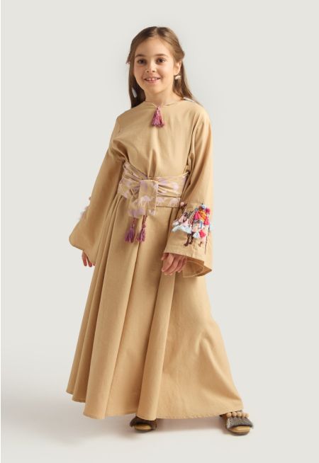 Camel Embellished Kaftan