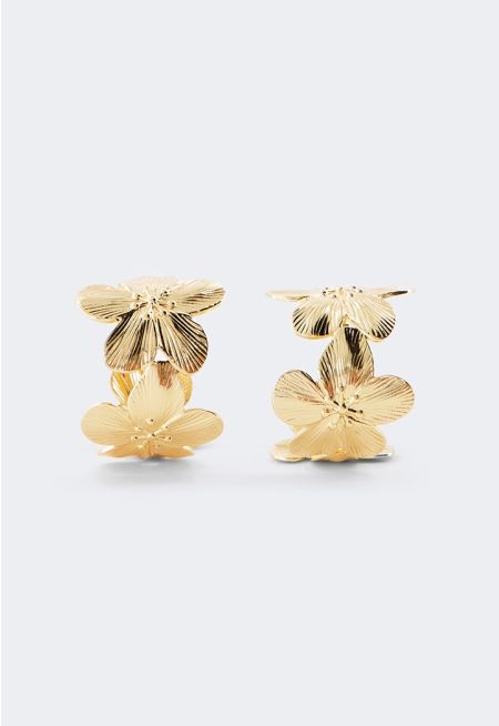 Flower Hammered Earrings