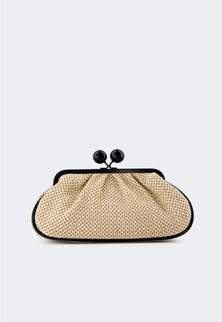 Woven Faux Straw Clutch