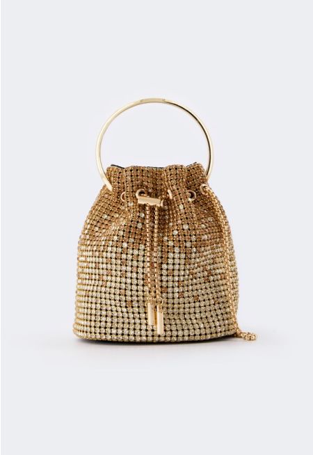 Ombre Crystal Bucket Bag