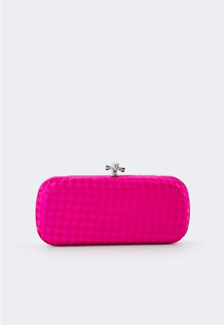 Knot Clasp Woven Clutch