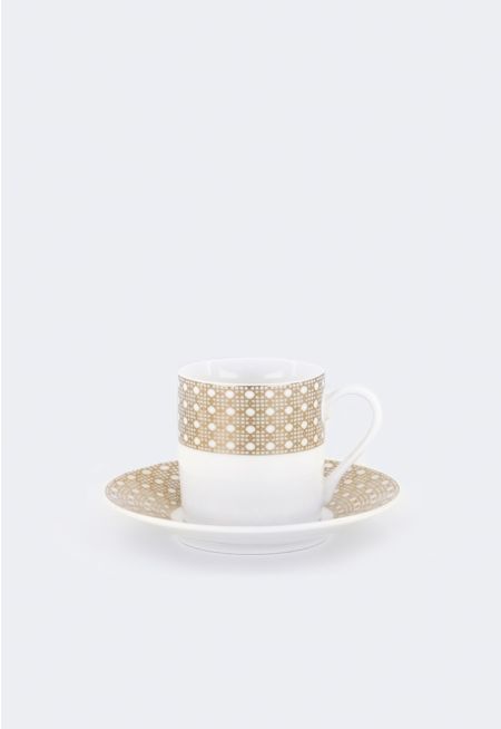 New Bone China Turkish Coffee Cup & Saucer Set (6 Pcs)