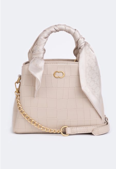 Embossed Croc Handbag