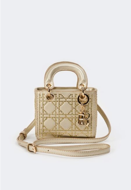 Crystal Embellished Embroidered Handbag