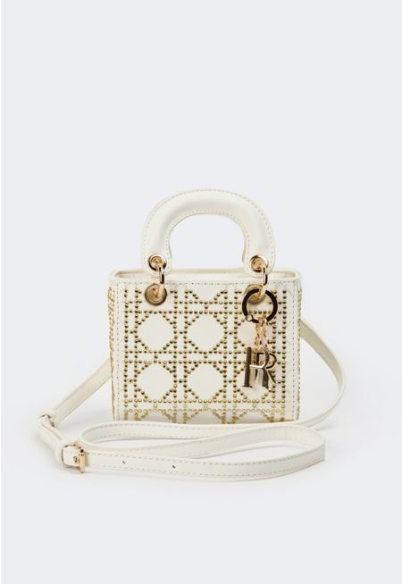 Crystal Embellished Embroidered Handbag