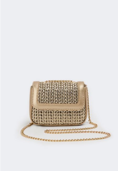 Intricate Metallic Crossbody Bag