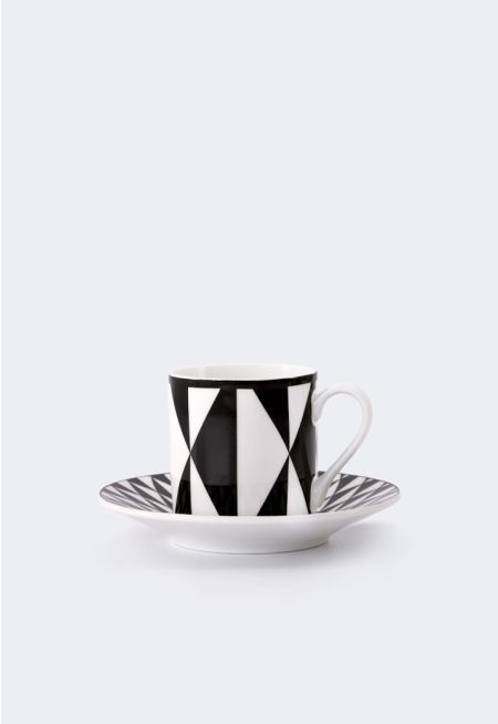 Bone China Turkish Coffee Cup & Saucer Set (6 Pcs)