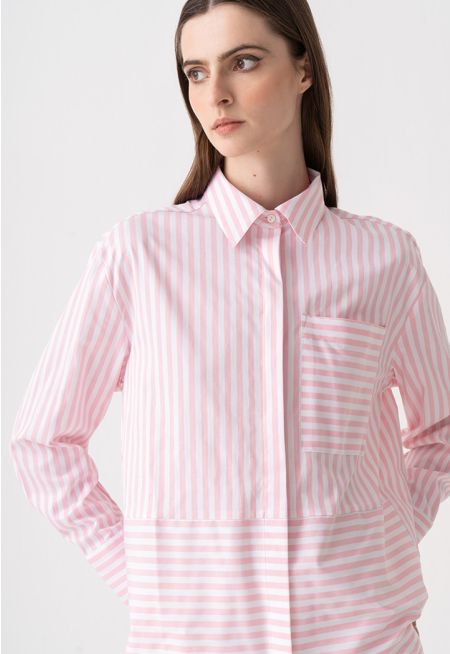 Contrast Striped Relaxed Fit Shirt