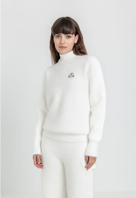 Knitted Mohair Solid Sweater