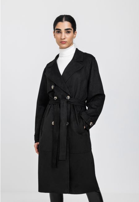 Double Breasted Belted Light Coat