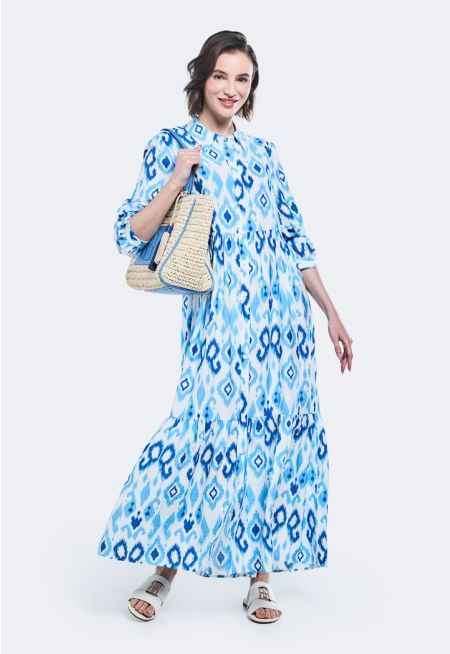 Printed Tiered Maxi Dress