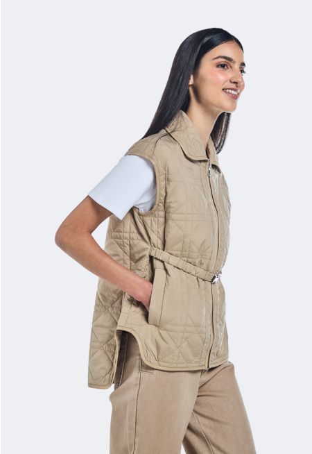 High Low Quilted Vest 