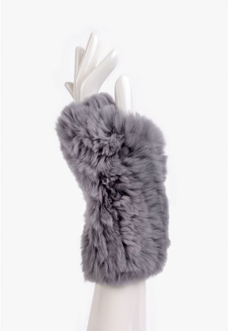 Solid Faux Fur Gloves