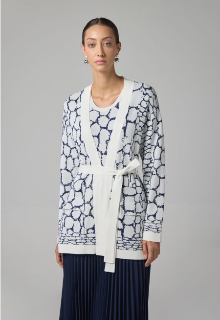 Contrast Long Sleeves Knitted Cardigan